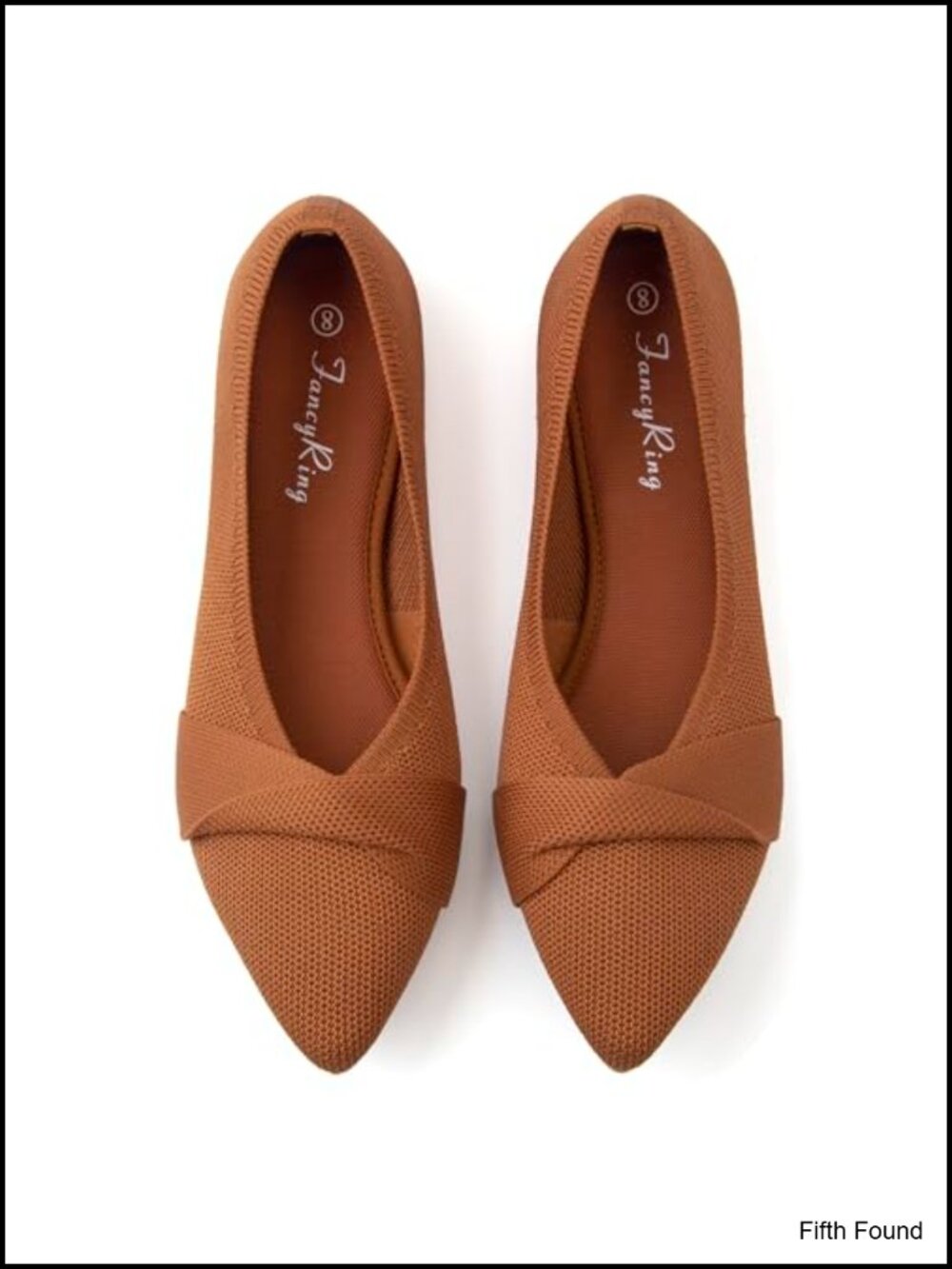 Pointed Toe Knot Breathable Knit Ballet Flats Memory Foam
